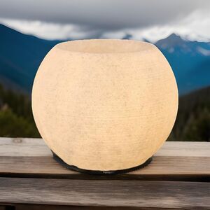 New 10" Gray Illuminated Round Planter Scott Living LED Remote Timer Plant Pot